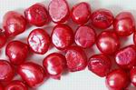 Large Cherry Red Biwa Pearl Strand