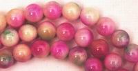 Passionate Pink & White 8mm Jade Beads