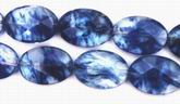 Faceted Blue Tanzanite Quartz Oval Bead Strand