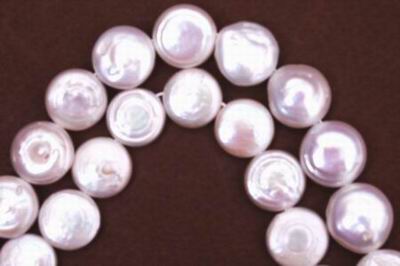 30 Natural 12mm Coin Pearls