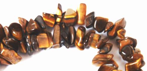 Rich Tiger Eye Chip Beads - Long 33-inch String