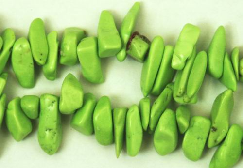Beautiful Apple-Green Gaspeite Chip Beads - 36in Strand