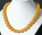 Large 12mm Chinese Yellow Jade Necklace