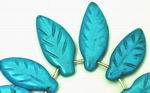 14 Robins Egg Blue Turquoise Leaf Beads -100% Natural