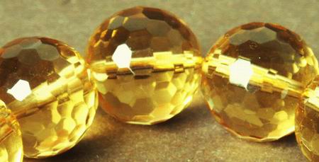 14 Large Faceted Citrine Beads - 14mm
