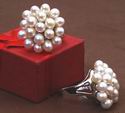 Lustrous 15-Pearl Ring - Unusual!