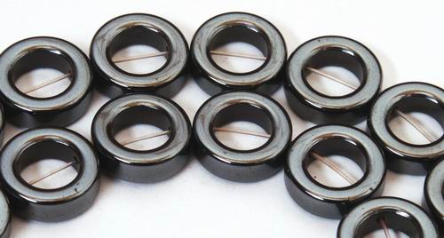 Slinky Large Black Hematite Donut Ring Beads -12mm x 4mm