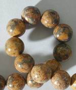 Unusual 12mm Leopard Skin Jasper Bead Strand