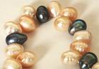 Colossal Champagne, White, & Black 12mm Pearl Beads Strand