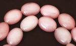 Large Blush Pink Jade Puff Oval Bead Strand