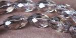 Faceted Smokey Crystal Barrel Bead Strand