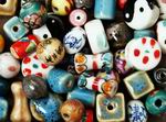 50 Unusual Oriental Porcelain Beads - Mixed Shapes