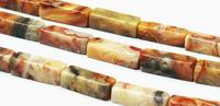 Slender Crazy Lace Rectangle Agate Beads