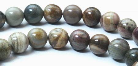 Silver Mist Jasper 8mm Bead Strand - brings contentment