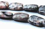 Large Pink Zebra Jasper  Pillow Bead Strand