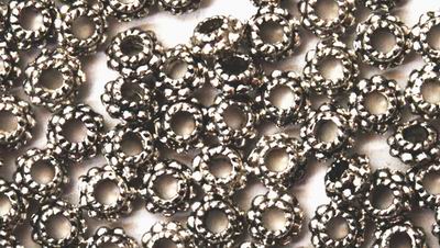 100 Silver Rope Bead Spacers - 925