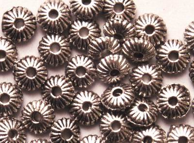 100 Corrugated Saucer Bead Spacers