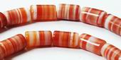 Sardonyx Agate Tube Beads - Red-Orange