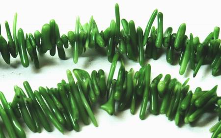 Unusual Forest Green Coral Root Beads