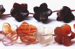Distinctive Carved Carnelian Flower Beads