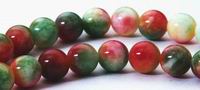 Refreshing Watermelon Jade Bead Strand -  6mm