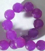 Large 10mm Faceted Lavender Jade Bead Strand