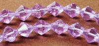 Lovely Fac Lavender Glass Bicone Bead Strand