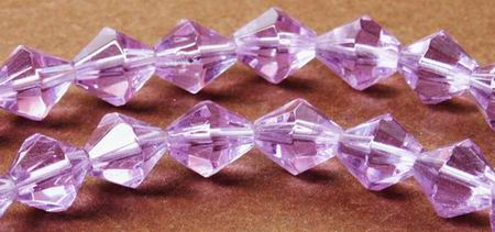 Lovely Fac Lavender Glass Bicone Bead Strand