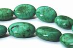 Green Turquoise Matrix Puff Oval Beads