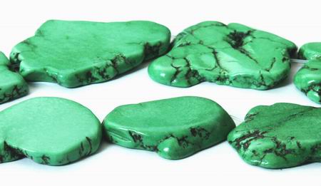 Beautiful Green Large Gaspeite Slab Beads #2