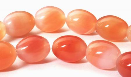 Dazzling  Peach Carnelian Round Oval Beads
