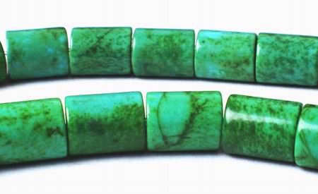 Green Turquoise Matrix Tube Beads