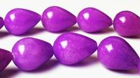 Large Royal Purple Teardrop Jade Beads