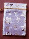 50 Golden Star and Moon Silk Jewelry Pouches