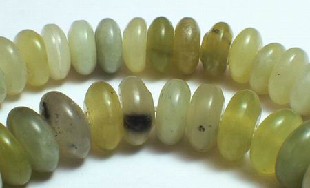 Stubby Mountain Jade Rondel Abacus Beads - 17mm