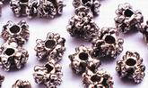 100 3-Cluster Silver Flower Bead Spacers