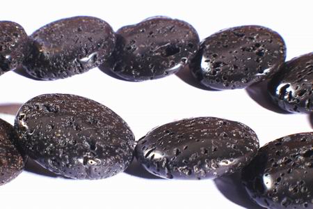 Large Volcanic Lava Coin Beads - Unusual!