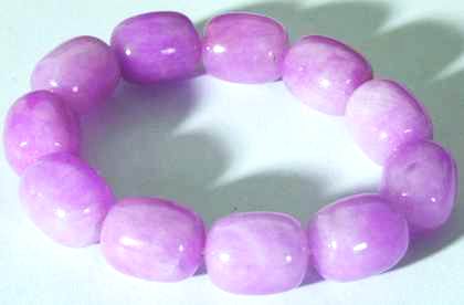Romantic Lavender Jade Barrel Bead Bracelet