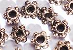 100 Silver Daisy Bead Spacers - 925