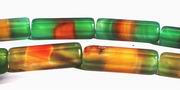 Enchanting  Green Carnelian Tube Beads