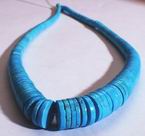 Blue Turquoise Disc Beads - Graduated 8mm to 4mm