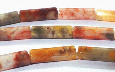 Crazy Lace  Agate Tube Beads