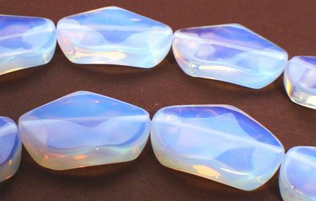 Magical Wavy Oval Moonstone Opalite Beads