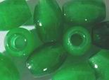 8 x 14mm Large Green Chinese Jade Barrel Beads