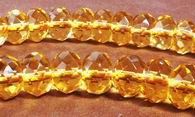 30 Faceted Citrine Rondelle Beads - 10mm