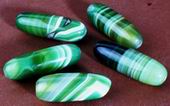 5 Sexy Long Barrel Green Agate Beads - Large