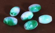 14 Lavender & Green Jade Barrel Beads