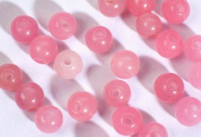 100 Baby Pink Jade Beads - 6mm