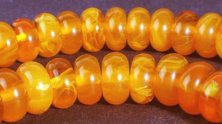 82 Amber Rondelle Bead Strand