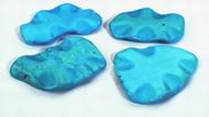 Wavy Oval Blue /Green Turquoise  Beads - 2 Large